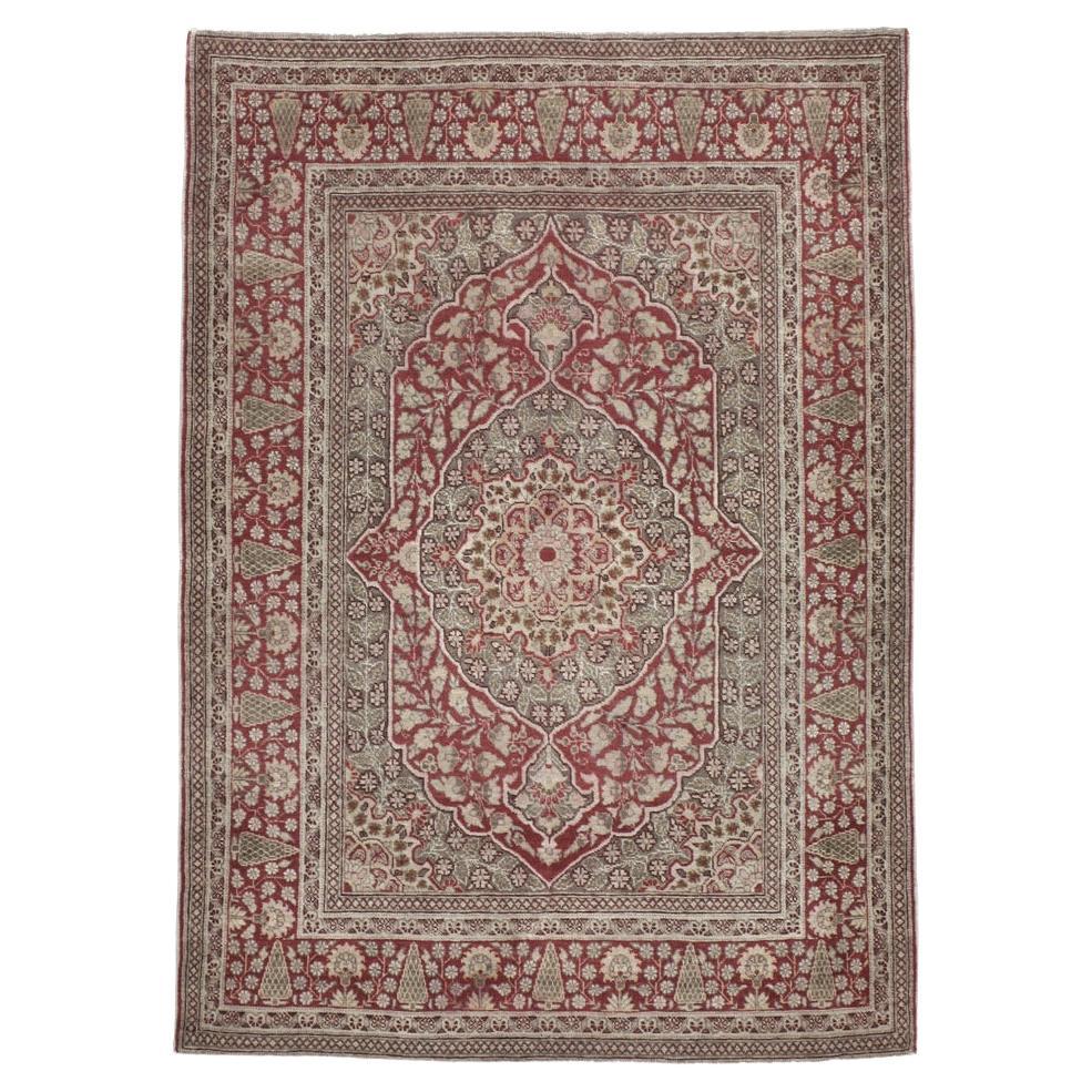 Galerie Shabab Collection Early 20th Century Persian Tabriz Throw Rug