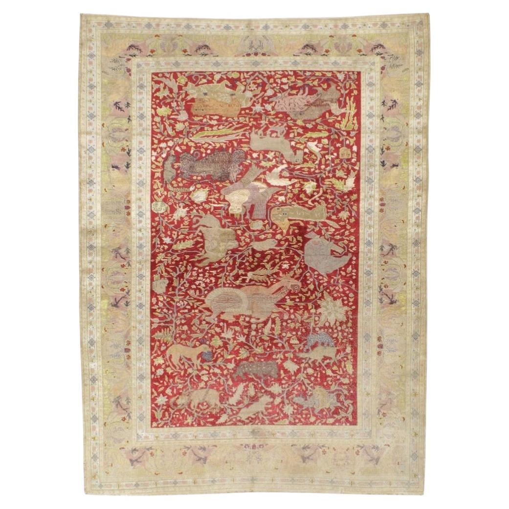 Galerie Shabab Collection Early 20th Century Turkish Kayseri Pictorial Rug For Sale