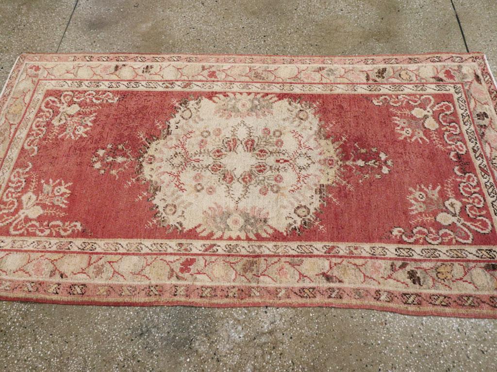 Hand-Knotted Galerie Shabab Collection Early 20th Century Turkish Oushak Rug For Sale