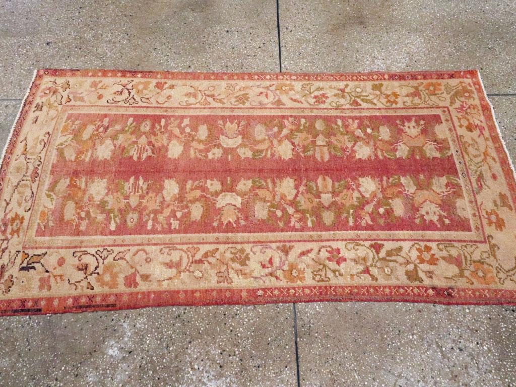 Galerie Shabab Collection Early 20th Century Turkish Oushak Throw Rug In Excellent Condition For Sale In New York, NY