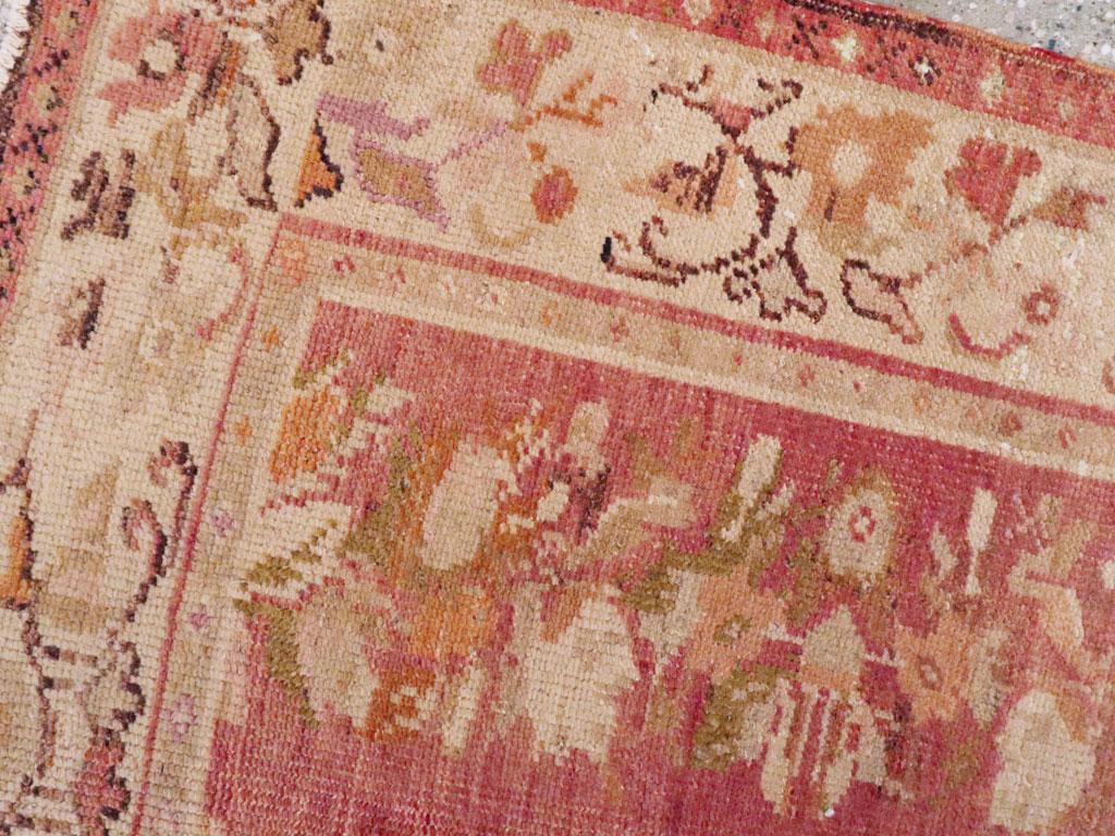 Wool Galerie Shabab Collection Early 20th Century Turkish Oushak Throw Rug For Sale