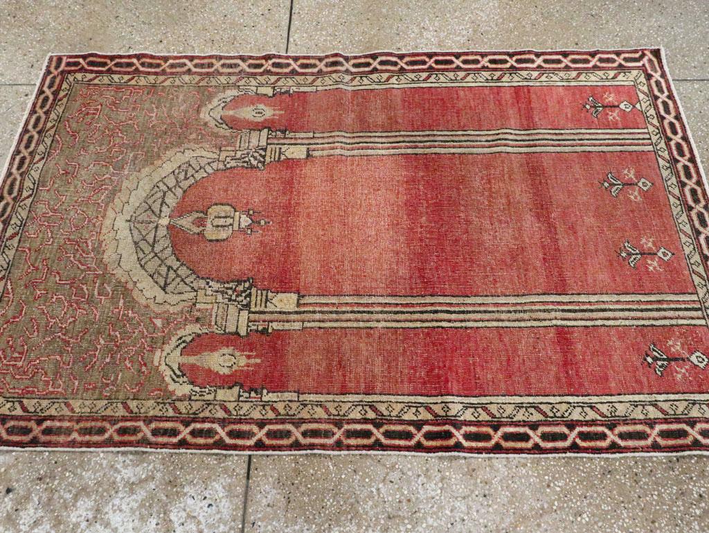 Wool Galerie Shabab Collection Early 20th Century Turkish Oushak Throw Rug For Sale