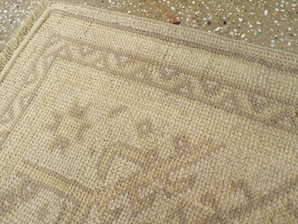 Wool Galerie Shabab Collection Early 20th Century Turkish Oushak Throw Rug For Sale
