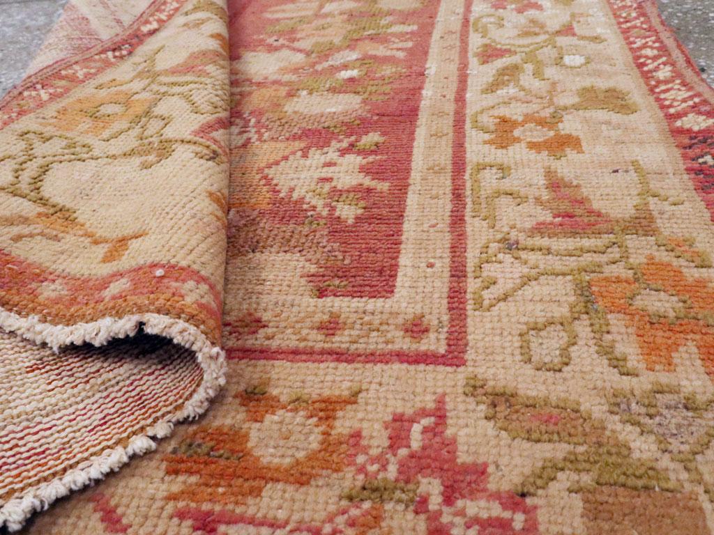 Galerie Shabab Collection Early 20th Century Turkish Oushak Throw Rug For Sale 1