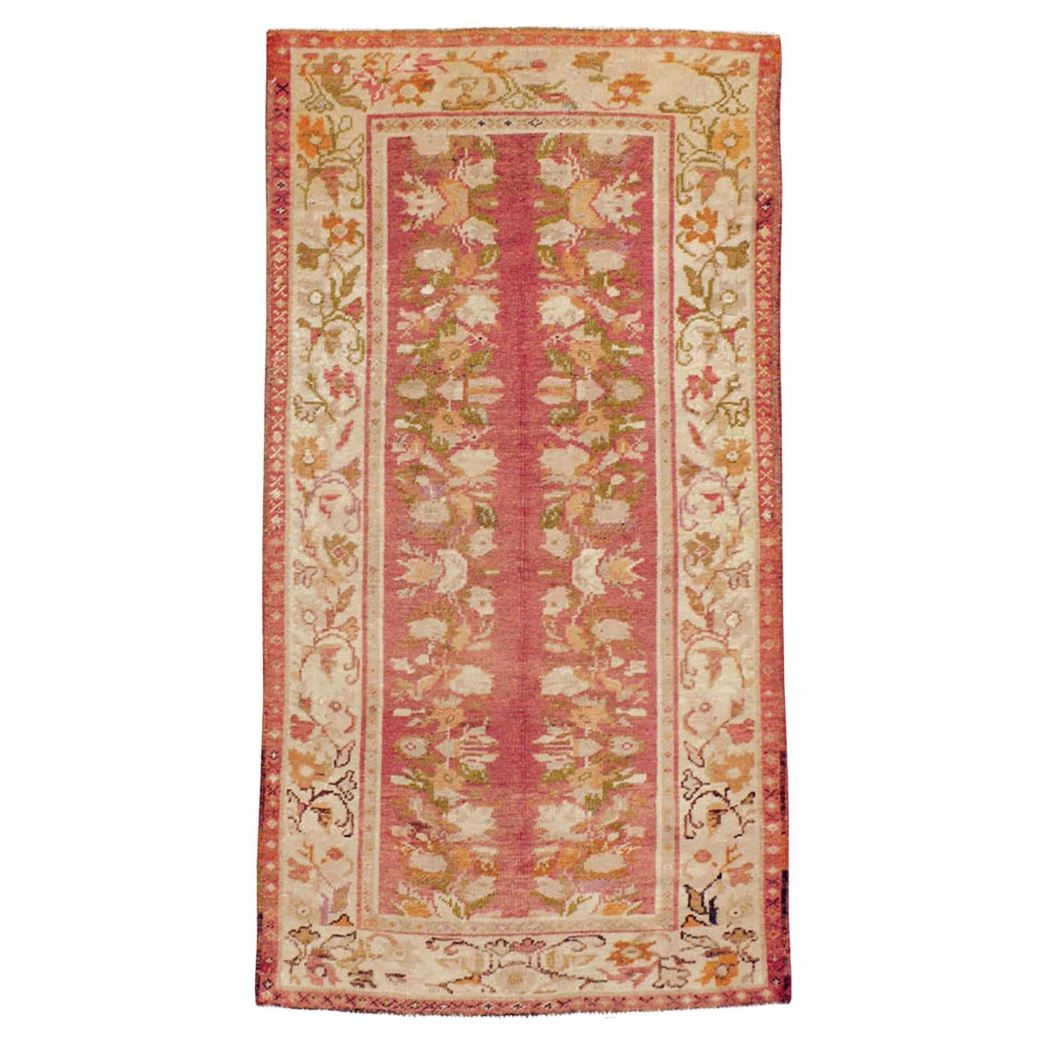 Galerie Shabab Collection Early 20th Century Turkish Oushak Throw Rug For Sale