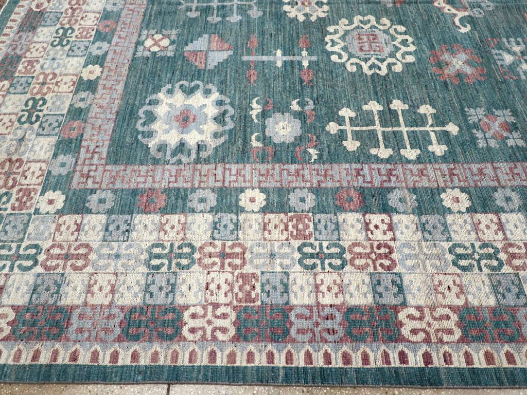Galerie Shabab Collection Handmade Modern East Turkestan Khotan Room Size Carpet In New Condition For Sale In New York, NY