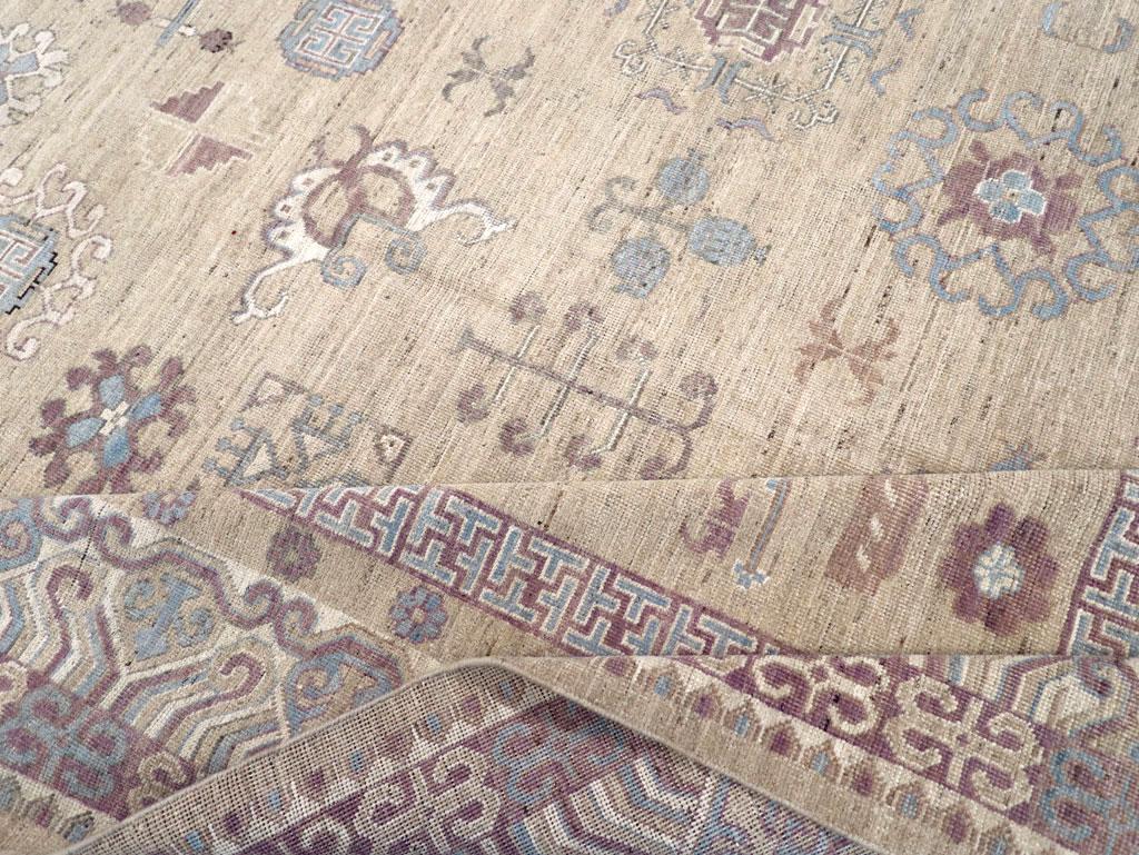Contemporary Galerie Shabab Collection Handmade Modern East Turkestan Khotan Room Size Carpet For Sale