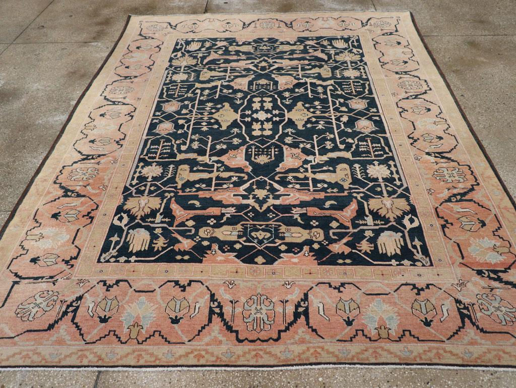 Hand-Knotted Galerie Shabab Collection Handmade Persian Bidjar Small Room Size Carpet For Sale