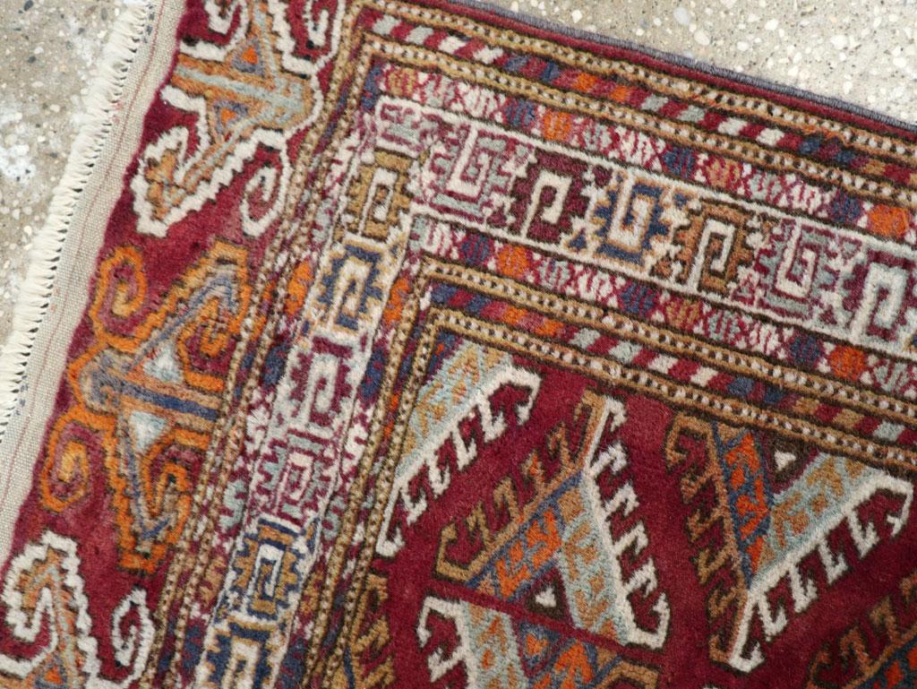 Wool Galerie Shabab Collection Mid-20th Century Central Asian Tekke Throw Rug For Sale
