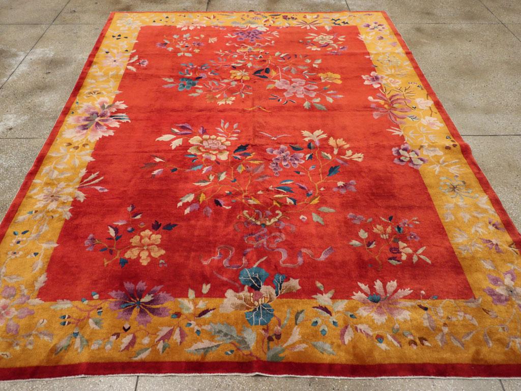 A vintage Chinese Art Deco room size carpet handmade during the Mid-20th Century.

Measures: 8' 11