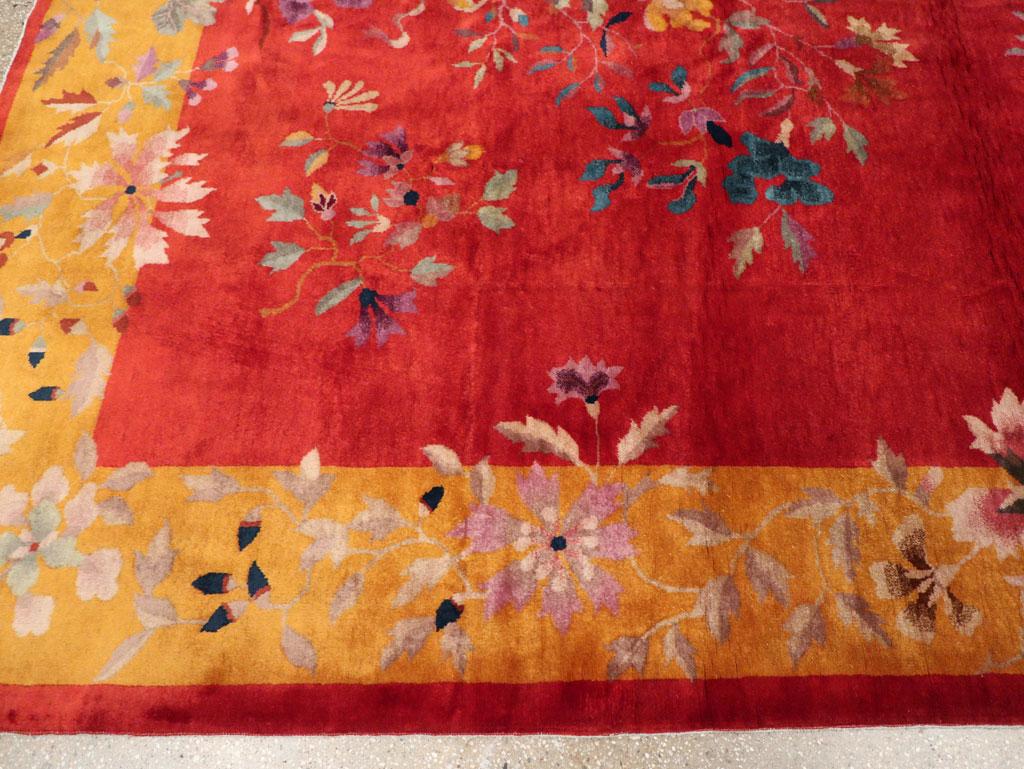 Wool Galerie Shabab Collection Mid-20th Century Chinese Art Deco Room Size Carpet For Sale