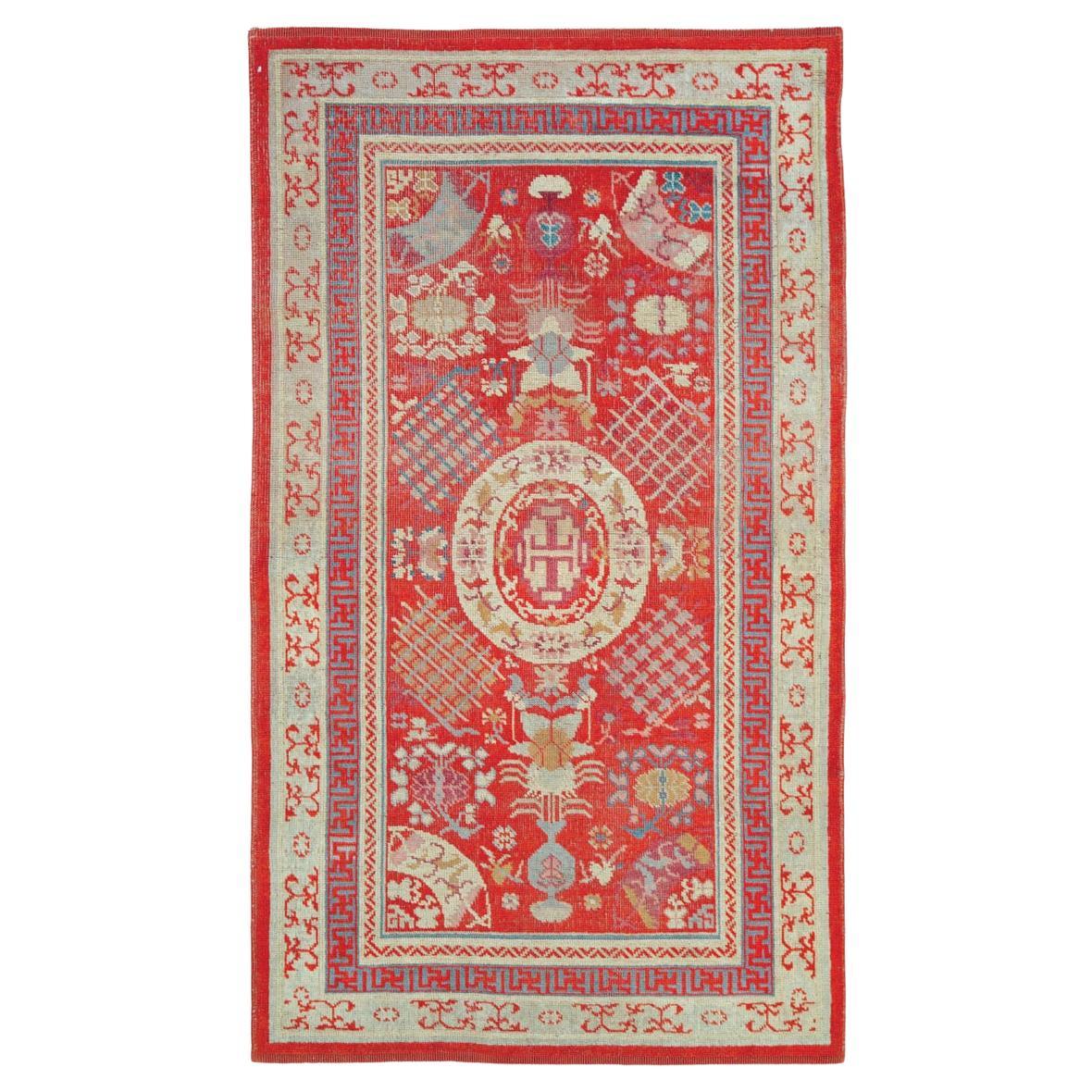 Galerie Shabab Collection Mid-20th Century East Turkestan Khotan Rug For Sale