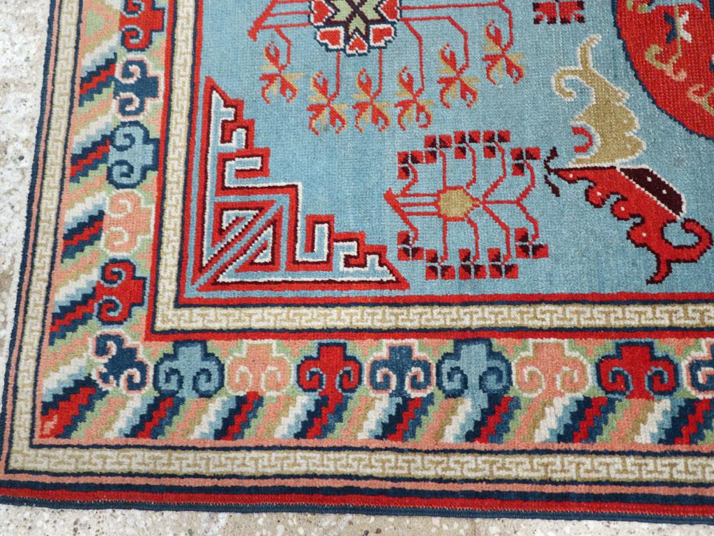 East Turkestani Galerie Shabab Collection Mid-20th Century East Turkestan Khotan Throw Rug For Sale