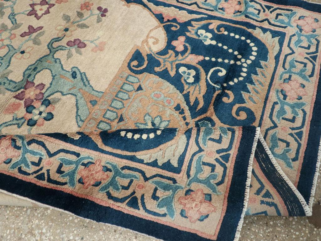 Collection Mid-20th Century Handmade Chinese Art Deco Accent Rug For Sale 2