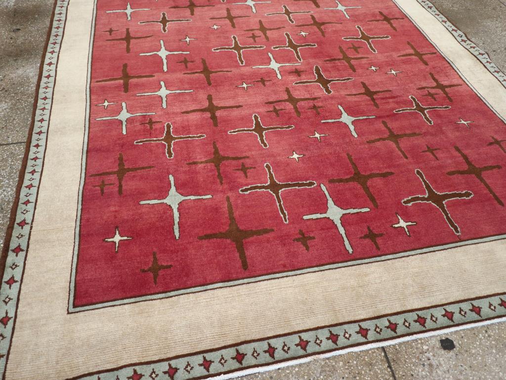Galerie Shabab Kollektion Handgefertigter persischer Art-déco-Akzent-Teppich aus der Mitte des 20. Jahrhunderts im Zustand „Hervorragend“ im Angebot in New York, NY