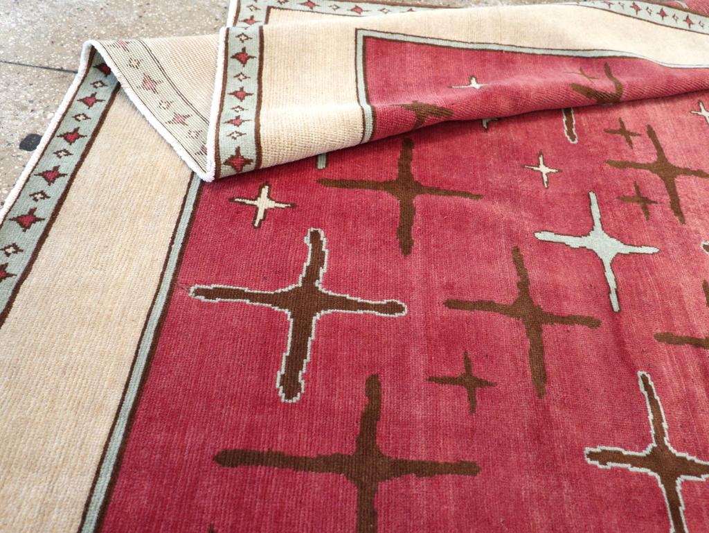 Galerie Shabab Kollektion Handgefertigter persischer Art-déco-Akzent-Teppich aus der Mitte des 20. Jahrhunderts im Angebot 1