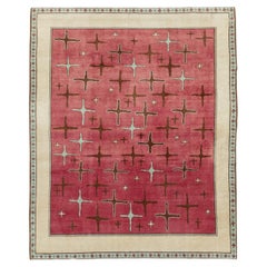 Galerie Shabab Kollektion Handgefertigter persischer Art-déco-Akzent-Teppich aus der Mitte des 20. Jahrhunderts