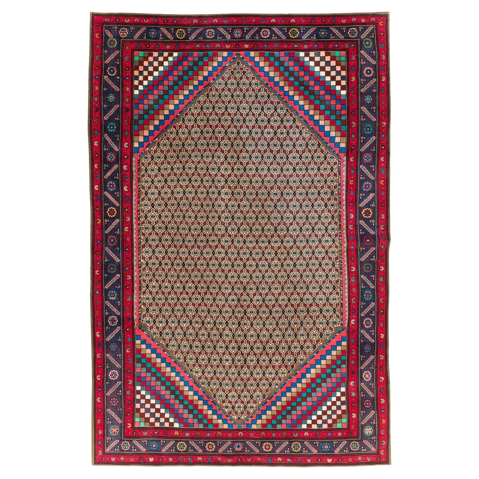 Mid-20th Century Handmade Persian Hamadan Accent Rug For Sale