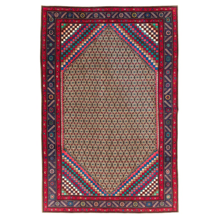 Mid-20th Century Handmade Persian Hamadan Accent Rug For Sale at 1stDibs