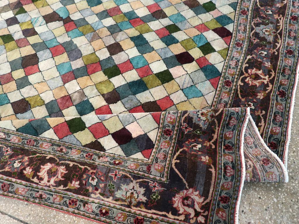 Galerie Shabab Kollektion Handgefertigter persischer Mahal Art Deco-Teppich aus der Mitte des 20. Jahrhunderts (Wolle) im Angebot