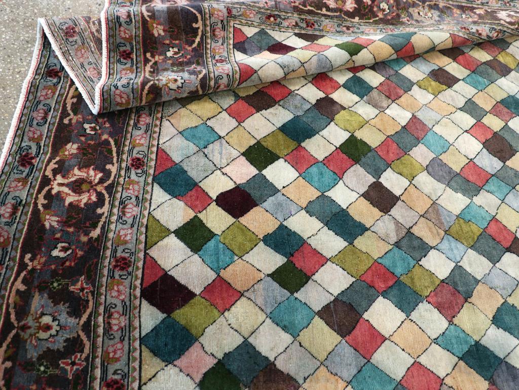Galerie Shabab Kollektion Handgefertigter persischer Mahal Art Deco-Teppich aus der Mitte des 20. Jahrhunderts im Angebot 1