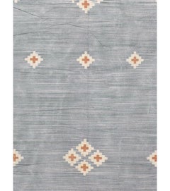 Galerie Shabab Collection Mitte des 20. Jahrhunderts Indischer Flachgewebe Dhurrie Großer Teppich