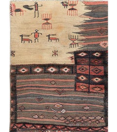 Galerie Shabab Collection Mid-20th Century Persian Flatweave Kilim Throw Rug