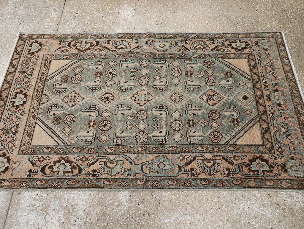 Noué à la main Collection Sabab, tapis persan Malayer du milieu du 20e siècle en vente