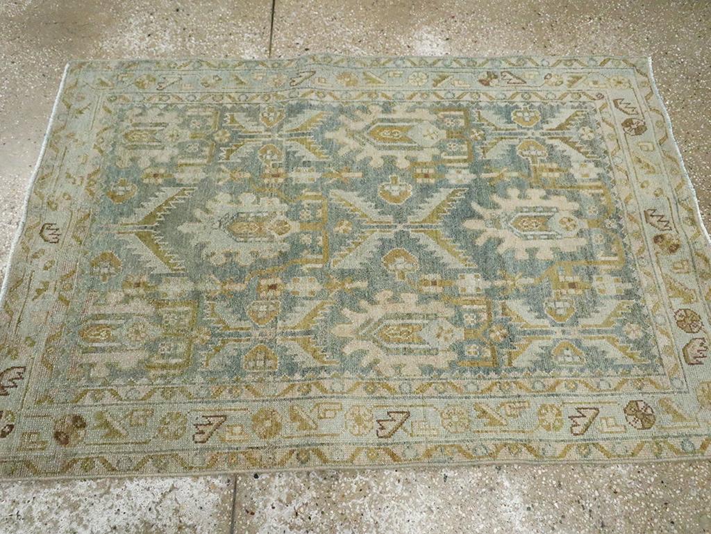 Galerie Shabab Collection Mid-20th Century Persian Malayer Throw Rug In Excellent Condition For Sale In New York, NY