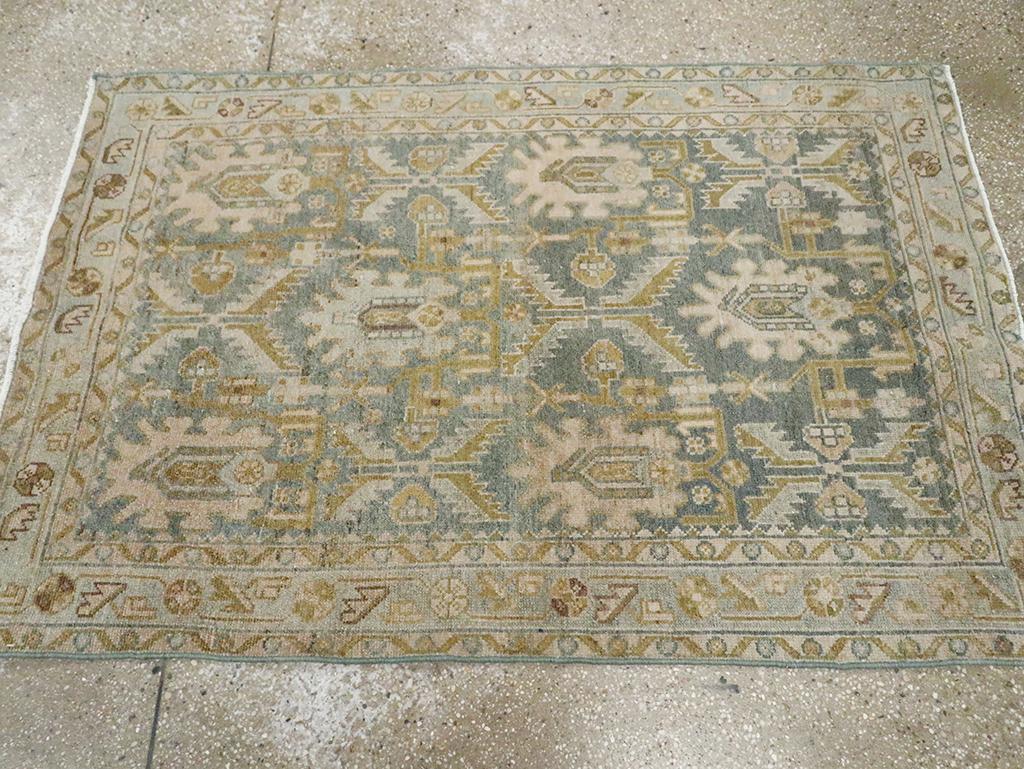 Galerie Shabab Collection Mid-20th Century Persian Malayer Throw Rug In Excellent Condition For Sale In New York, NY