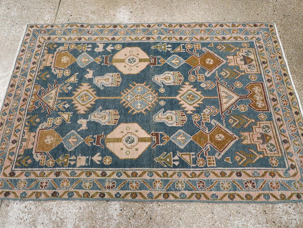 Noué à la main Collection Sabab, tapis persan Malayer du milieu du 20e siècle en vente