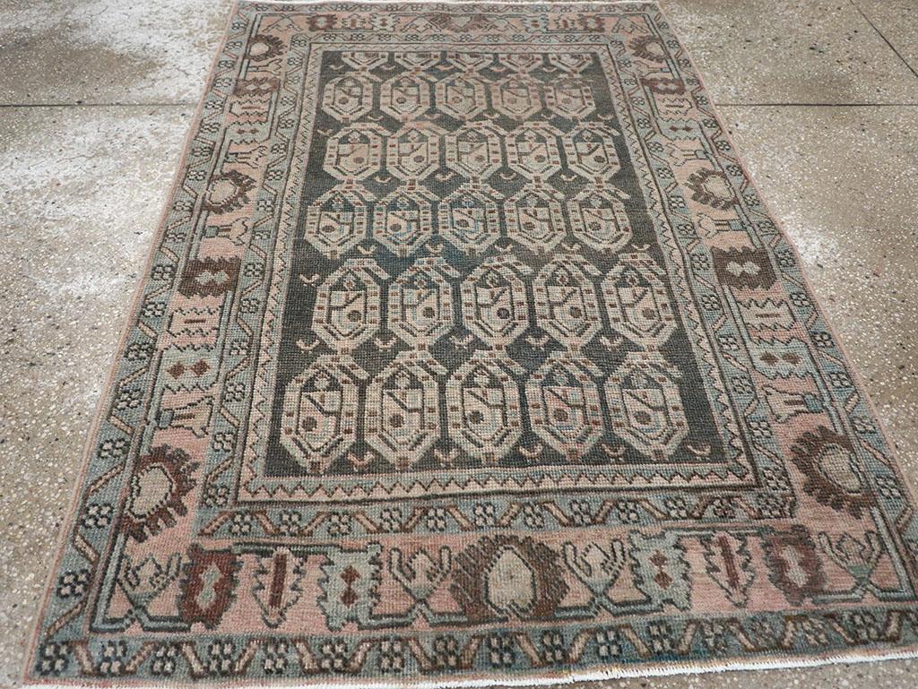 20ième siècle Collection Sabab, tapis persan Malayer du milieu du 20e siècle en vente