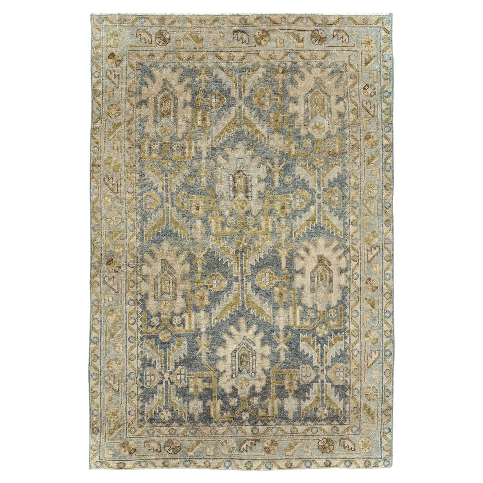 Galerie Shabab Collection Mid-20th Century Persian Malayer Throw Rug For Sale