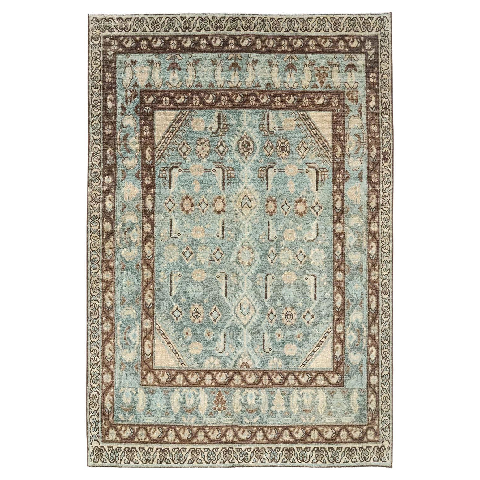 Galerie Shabab Collection Tappeto da lancio persiano Malayer della metà del XX secolo