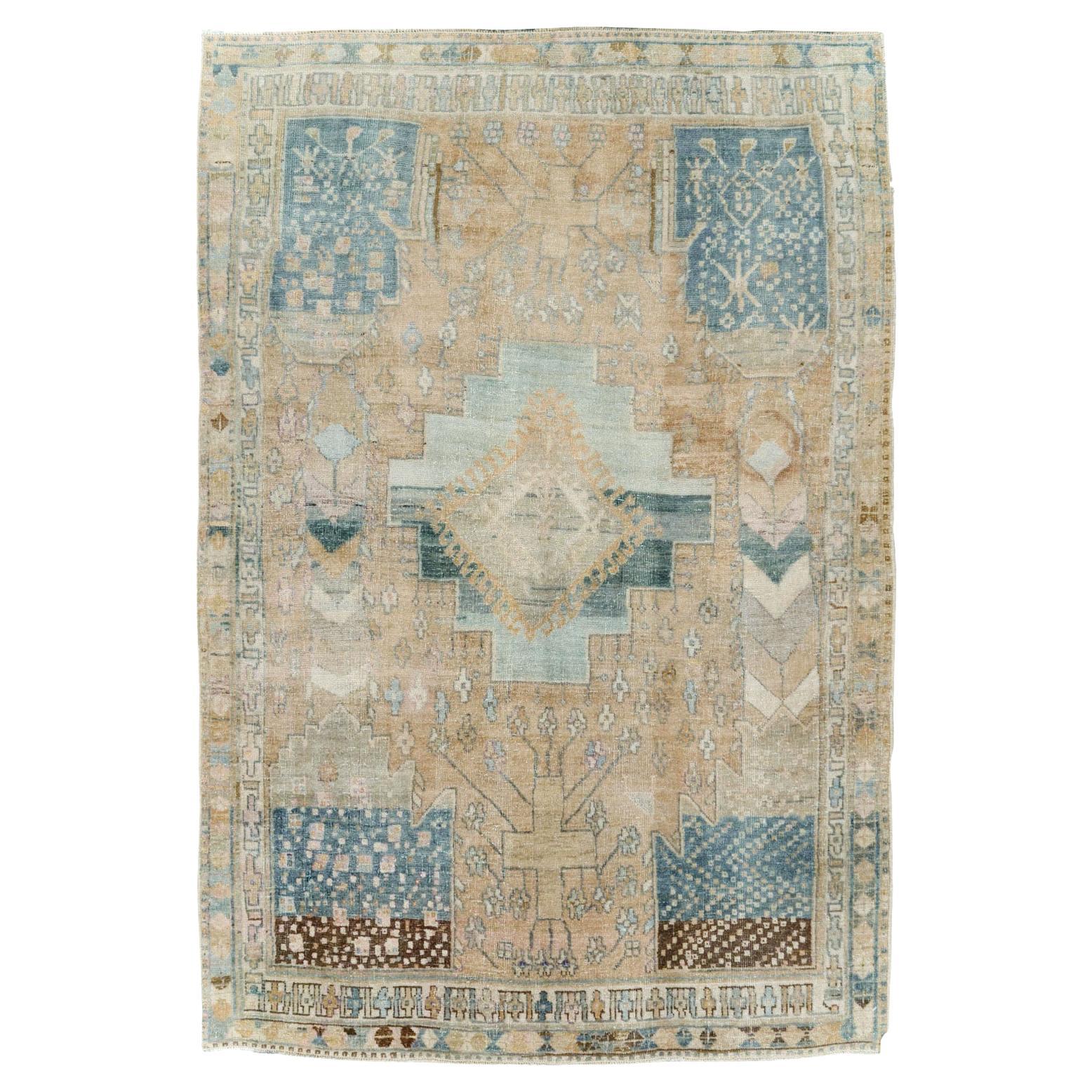 Galerie Shabab Collection Mid-20th Century Persian Shiraz Throw Rug For Sale