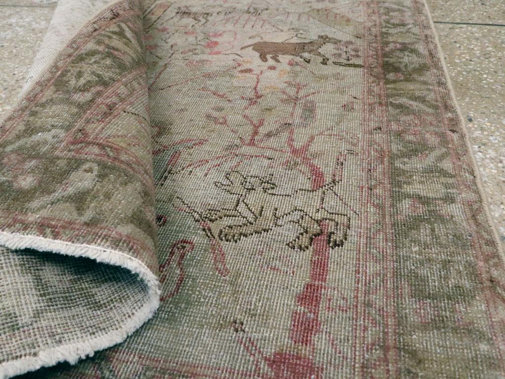 Colección Galerie Shabab Alfombra pictórica persa Tabriz de mediados del siglo XX Lana en venta