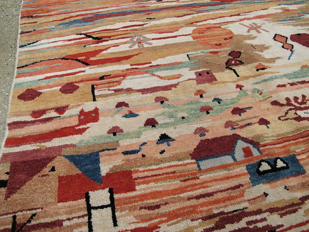 Colección Galerie Shabab Alfombra de acento de Anatolia turca de mediados del siglo XX Moderno en venta