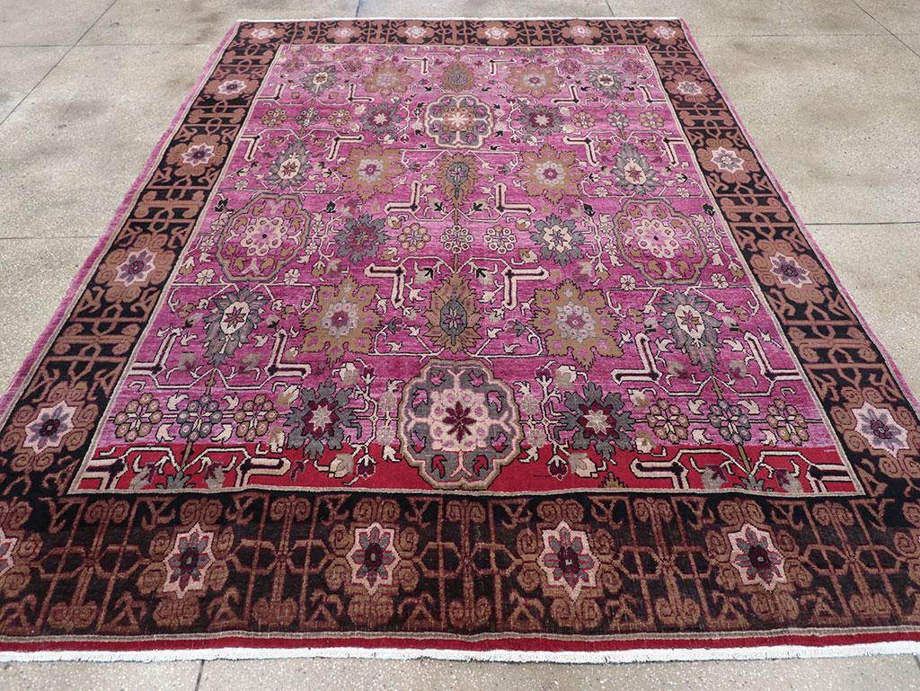 This mid-20th century Turkish Anatolian room-size carpet, measuring 8' 1