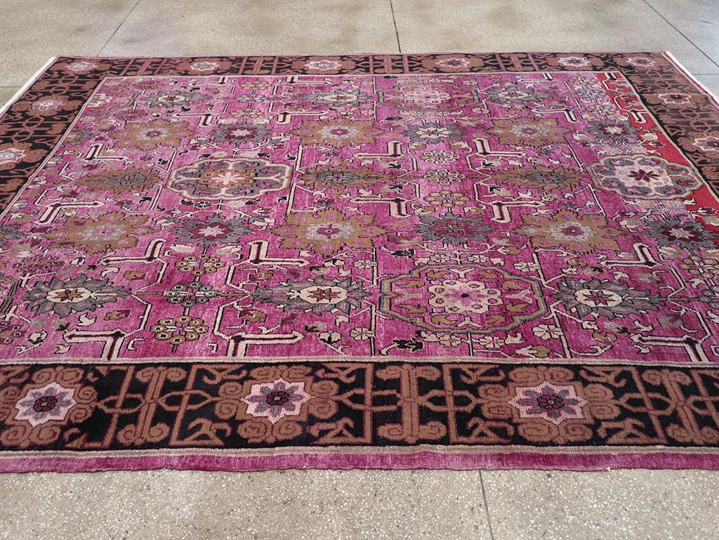 Hand-Knotted Galerie Shabab Collection Mid-20th Century Turkish Anatolian Carpet For Sale