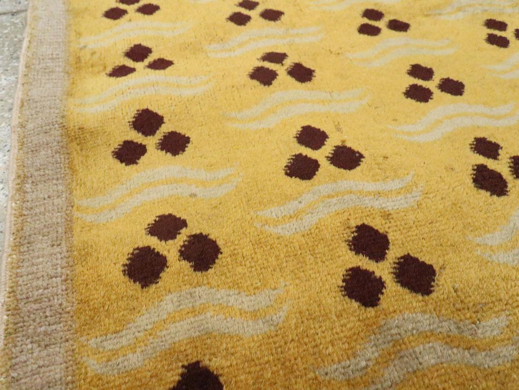 Mid-Century Modern Galerie Shabab Collection Mid-20th Century Turkish Anatolian Deco Throw Rug For Sale