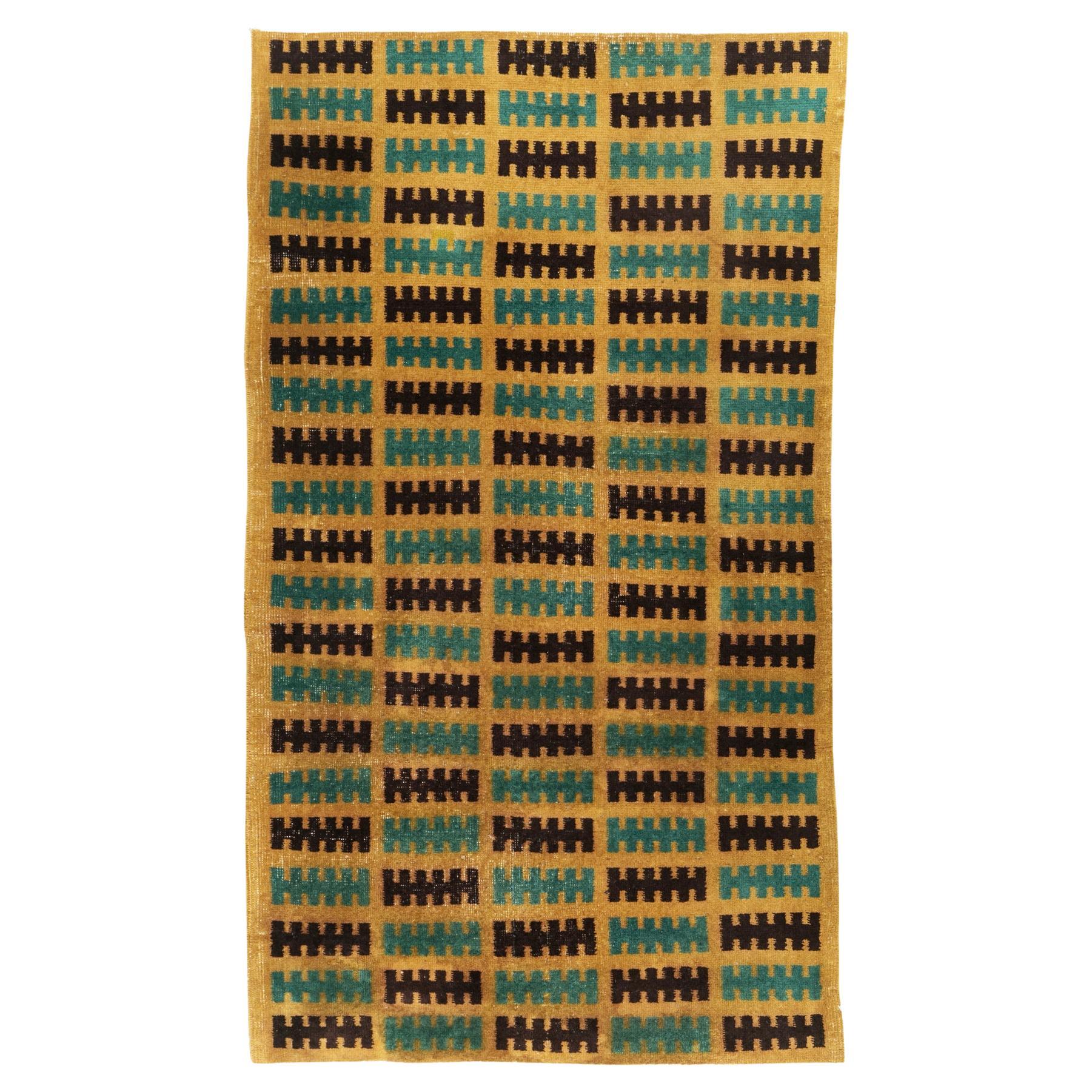 Colección Galerie Shabab Alfombra Anatolia Turca Deco de mediados del siglo XX en venta