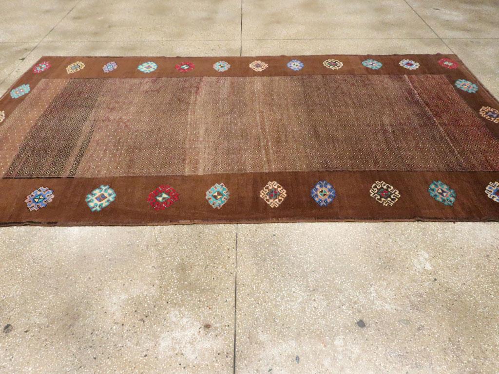 Hand-Knotted Galerie Shabab Collection Mid-20th Century Turkish Anatolian Gallery Carpet For Sale