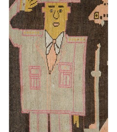 Collection Shabab, tapis pictural turc d'Anatolie du milieu du 20e siècle