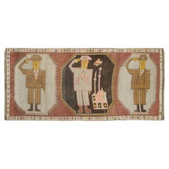 Collection Shabab, tapis pictural turc d'Anatolie du milieu du 20e siècle