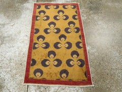 Galerie Shabab Collection Mid-20th Century Turkish Art Deco Throw Rug