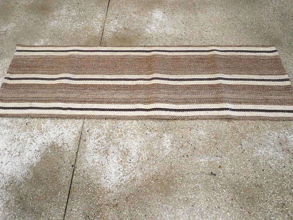 Hand-Knotted Galerie Shabab Collection Mid-20th Century Turkish Flatweave Kilim Runner For Sale