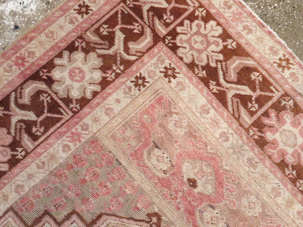 Wool Galerie Shabab Collection Mid-20th Century Turkish Oushak Throw Rug For Sale