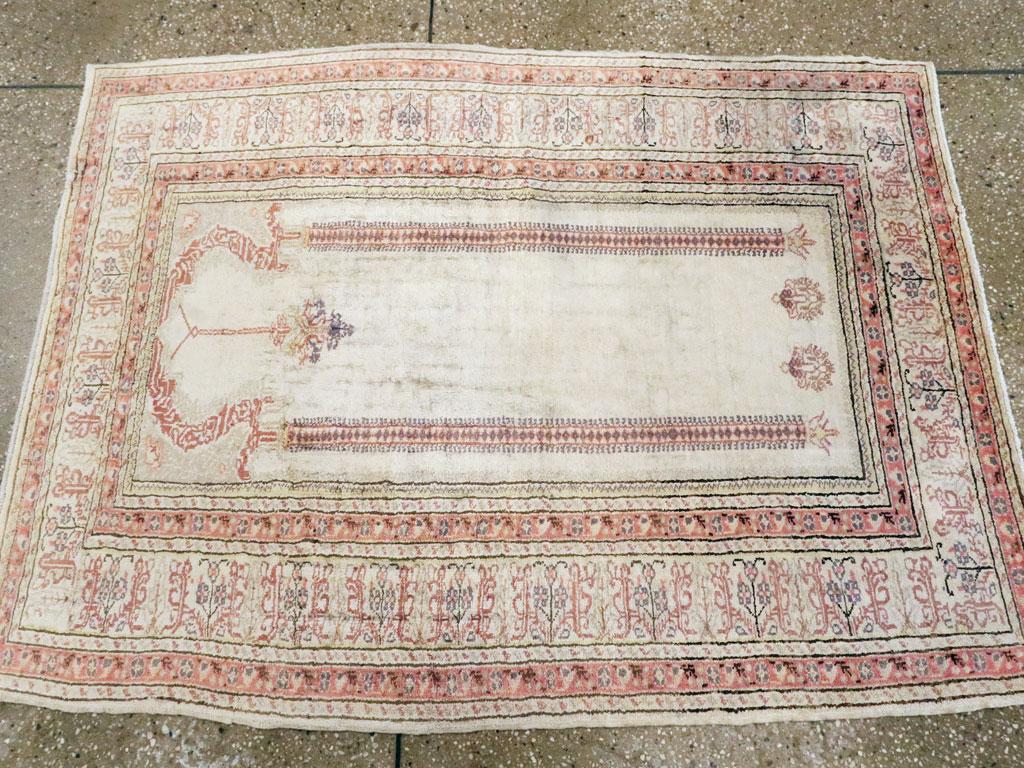 Noué à la main Galerie Shabab Collection Sivas Turque du milieu du 20ème siècle Tapis de plaid en vente