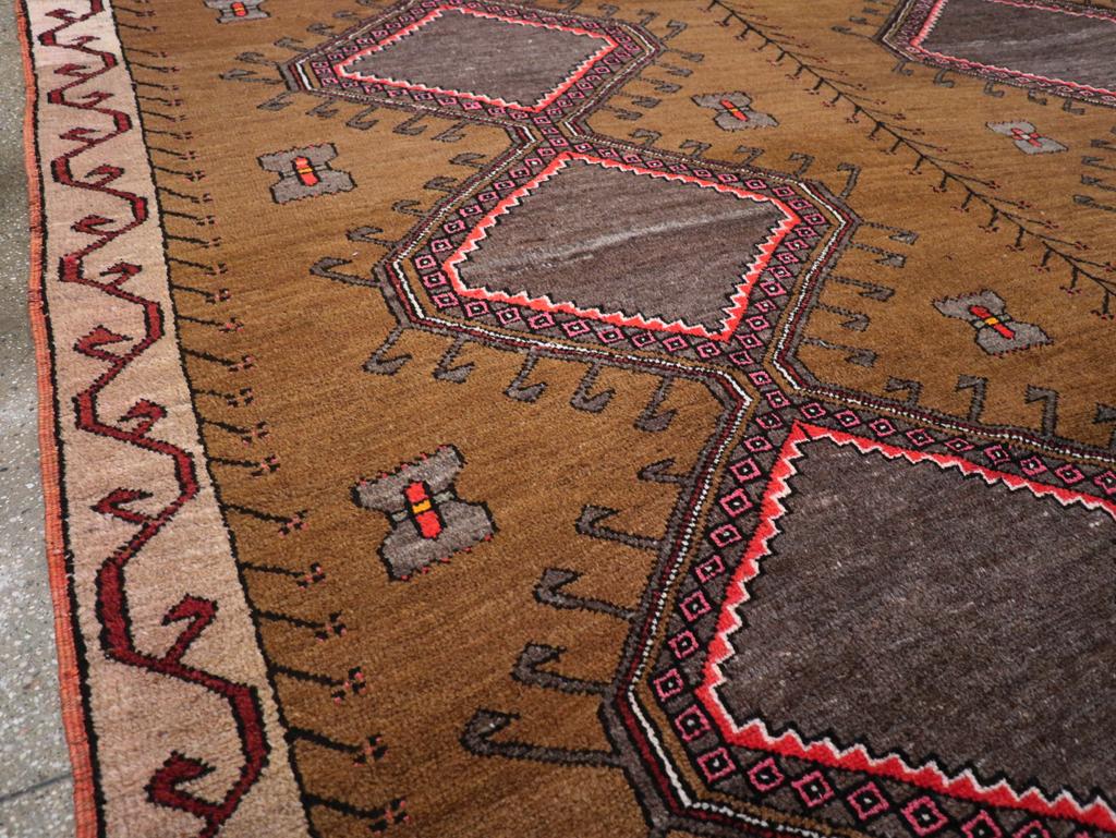 Hand-Knotted Galerie Shabab Collection Mid-20th Century Turkish Tribal Room Size Carpet For Sale