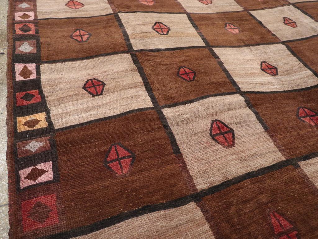 Hand-Knotted Galerie Shabab Collection Mid-20th Century Turkish Tribal Room Size Carpet For Sale